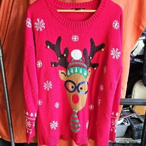 United States Sweaters Red Reindeer Crew Neck